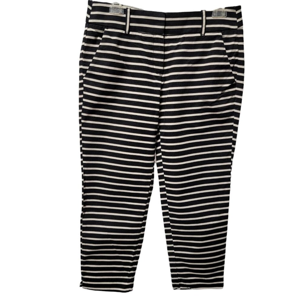 Ann Taylor LOFT Pants Marisa‎ Fit Riviera Striped Cropped Sz 8 Career Office